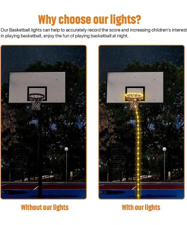 Waybelive LED Basketball Hoop Lights - Remote Control, 16 Color Change, Waterproof, Super Bright - Perfect for Nighttime Outdoor Play - Great Gift for Kids - Buy Online on GoSupps.com