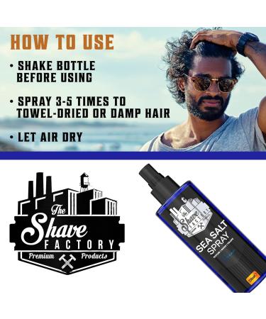 the shave factory Ocean - Sea Salt Spray Salt Water Spray Hair Salt Spray for Hair Volume Spray Texture Spray Hair (2 x 250 ml (8.45 Floz)) - Buy Online on GoSupps.com