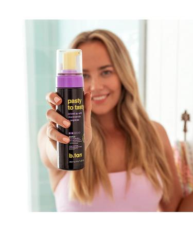 b.tan Self Tanner Mousse - Pasty to Tasty Darker 200ml | Mega Hydrating Niacinamide & Peptides Self Tanning Treatment for Bronzed Look - Buy Online on GoSupps.com