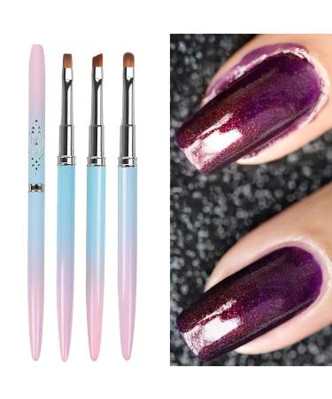 3PCS Round&Angled&Flat Nail Polish Clean Up Brush  Nail Polish Remover Brush  Fingernail Art Clean up Brushes Used To Clean Nail Polish That Has Been Applied To The Outside Of Nails Due To A Wrong Design Or Wrong Edges. ...