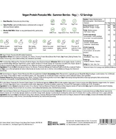 Protein Works Vegan Protein Pancake Mix - Low Sugar High Protein 1kg - Summer Berries Flavor - Buy Online on GoSupps.com