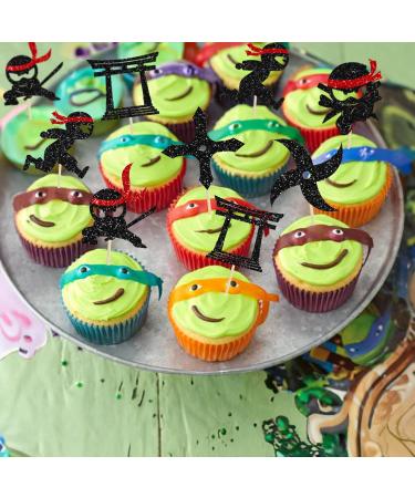Gyufise 24Pcs Ninja Cupcake Toppers Glitter Martial Arts Karate Kung Fu Warriors Cupcake Picks for Ninja Theme Baby Shower Kids Birthday Party Cake Decorations Supplies Multi Glitter - Buy Online on GoSupps.com