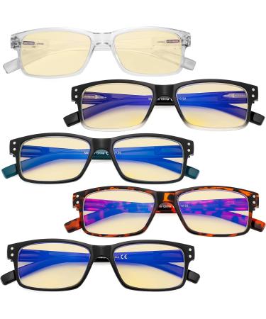 Eyekepper 5-Pack Classic Spring Hinge Reading Glasses - Blue Light Blocking Sun Readers 1.25 Diopters - International Shipping Available - Buy Online on GoSupps.com