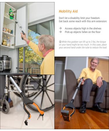EZPIK 36 Folding Grabber Tool for Elderly with Magnets - Heavy Duty Reacher for Disabled & Seniors - Rotating Grippers, Trash Pickers, and Pick-Up Tool - Buy Online on GoSupps.com