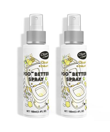 Before-You-Go Toilet Spray, 7 Fl.oz Poo Spray | Up to 800+ Uses, 100% Natural Plant Essential Oil Citrus Scent, Bathroom Deodorizer Lemon