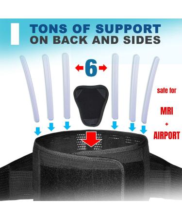 AVESTON Back Brace for Lower Back Pain Relief 6 ribs Belt with Lumbar Pad Support for Men/Women Light Thin Orthopedic Rigid Adjustable Brace Herniated Disc - Size 25 33 Inch Around Belly Small - Buy Online on GoSupps.com