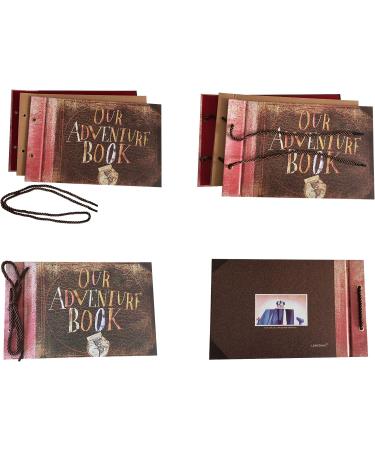 LINKEDWIN Adventure Book Scrapbook Album with Movie Themed Postcards - Wedding & Anniversary Photo Memory Keepsake - 11.6 x 7.5 inch, 80 Pages (Light Brown) - Buy Online on GoSupps.com