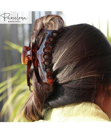 Parcelona French Bend Large Tortoise Shell Hair Claw Clip - No Slip Grip Spring Jaw for Women Girls - Durable Paris Hair Accessory, Made in France - Buy Online on GoSupps.com