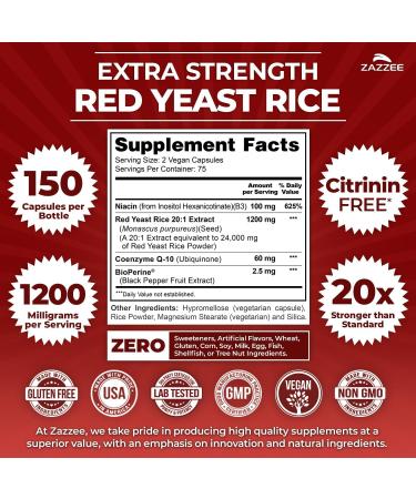 Zazzee Ultimate CardioVascu Support Bundle | Red Yeast Rice with CoQ10 Plus 50x Concentrated Olive Leaf Extract & 20:1 Extra Strength Hawthorn Berry Capsules | Non-GMO Vegan & ISO Lab Tested - Buy Online on GoSupps.com
