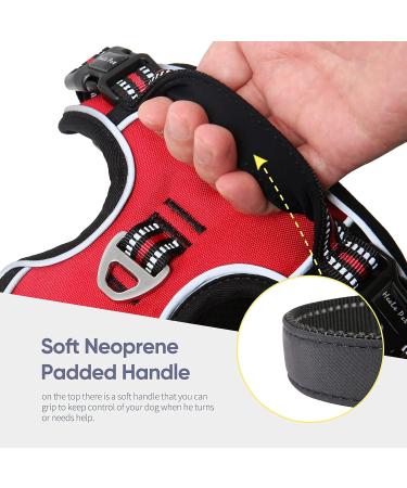 Buy Heele Dog Crockery & No-Pull Harness | Breathable Adjustable Reflective Dishes for Large Dogs - XL Red - Buy Online on GoSupps.com
