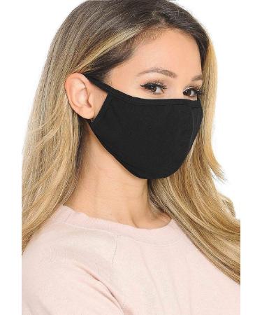 Komonee Cotton Washable Reusable Black Face Mask Dustproof Cloth Mouth Cover Covering For Men Women Outdoors Indoors Cycling Ski Protection 3