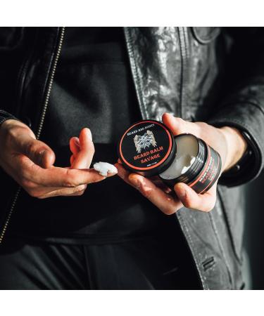 Beard and Bones 50ml Beard Balm for Men - Shea Butter, Jojoba Oil, Almond Oil - Savage Scent - Buy Online on GoSupps.com