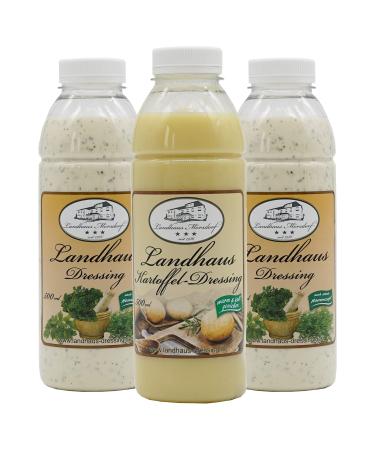 Landhaus M rsdorf Dressing salad dressing + spicy potato dressing suitable for cooking meat fish and vegetarian dishes (2x 0.5l country house dressing + 0.5l potato dressing)