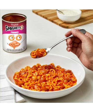 SpaghettiOs Canned Pasta with Franks 15.6 OZ, Pack of 12 - Perfect Snack for Kids and Adults - Buy Online on GoSupps.com