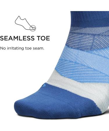 Feetures Elite Light Cushion Quarter Running Socks - Buckle Up Blue Medium - Buy Online on GoSupps.com