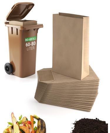 BioGl ck - 60 & 80 liter organic waste bags for the biotonne 25 pieces / Extra wet and tear -resistant paper for the biotonne approved 25 pieces (1 Pack) - Buy Online on GoSupps.com
