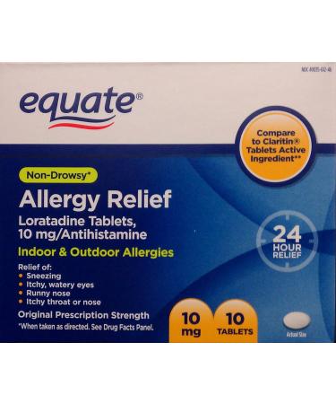 Equate Non Drowsy Allergy Relief 10mg/10 tabs