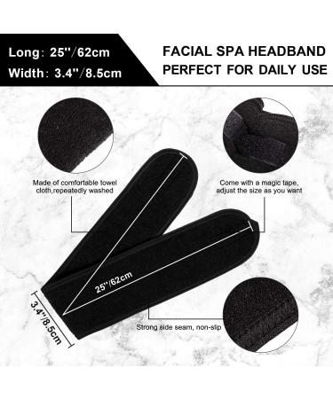 Whaline Spa Facial Headband Make Up Wrap Head Terry Cloth Headband Adjustable Towel for Face Washing Shower Facial Mask 2 Pieces (Gray Black) - Buy Online on GoSupps.com