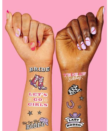 XO Fetti Last Rodeo Bachelorette Temporary Tattoos - 48 Glitter Styles | Cowgirl Bach Party Decor & Supplies - Buy Online on GoSupps.com