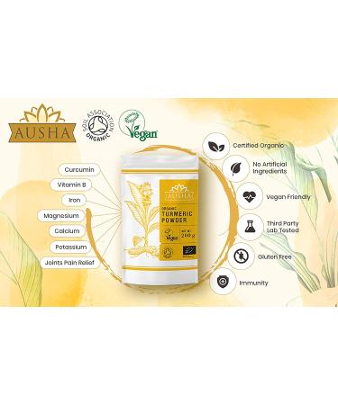 Ausha Organic Turmeric Powder 1kg | High Curcumin Content | Double Strength for Immunity, Skin & Joints - 1 kg Pack - Buy Online on GoSupps.com