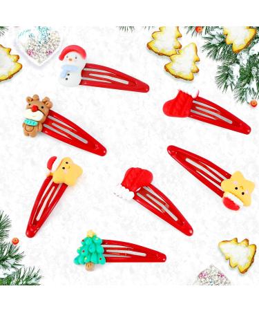 Kiiwah Christmas Snap Hair Clips Christmas Hair Accessories Hair Barrettes Red Hair Clips for Kids Girls Women Christmas Party - Buy Online on GoSupps.com