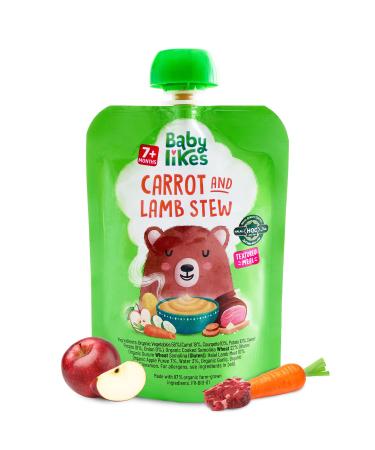Baby Likes Carrot and Lamb Stew 130 grams x 6 pouches - Halal Organic Puree 7+ mo
