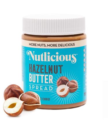 Hazelnut Butter Spread (13 oz) Nutlicious Spreadable Roasted Hazelnuts with Silky-Smooth Texture Made in the USA No Palm Oil 4g of Protein.