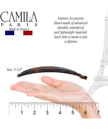 Camila Paris CP2 French Large Banana Clip Hair Comb - 6 Inch, Flexible Ponytail Holder for Thick Hair - Interlocking Styling Tool for Women - Made in France - Buy Online on GoSupps.com