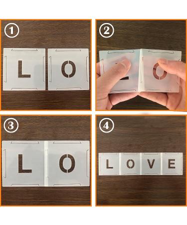Mossdecal 62pcs 1 Inch Letter Stencils & Numbers - Small Reusable Alphabet Templates for Painting on Wood, Wall, Fabric, Rock - Interlocking Stencil Kit for Art & Craft - Buy Online on GoSupps.com
