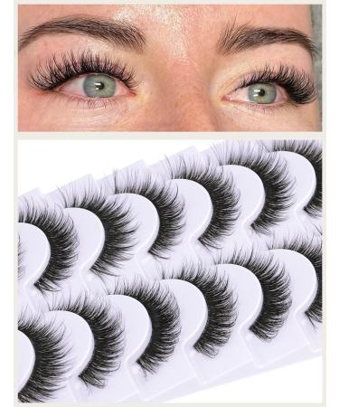 Goddevnus 5D Volume CC Curl Wispy Mink False Eyelashes - 14mm Short Length Pack - Natural Look with Clear Band, Like Extensions - Buy Online on GoSupps.com