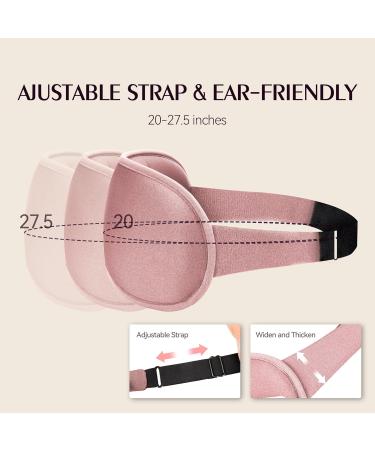Weighted Sleep Mask 2 Pack | 3D Contoured Eye Masks for Travel & Meditation | Best Blackout Sleep Masks for Men & Women | Adjustable Memory Foam - Black & Pink - Buy Online on GoSupps.com