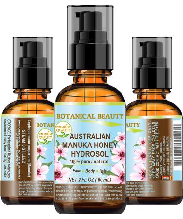 Australian Manuka Honey HYDROSOL Floral Water 100% Pure Natural Facial Toner Moisturizer for Skin Face Hair 2 Fl. oz.- 60 ml by Botanical Beauty