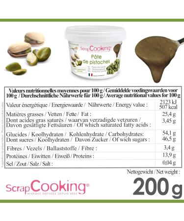  ScrapCooking ScrapCooking - Pistachio Praline Paste 200g - Ingredient for Pastries Desserts Macarons Entremets Cakes Ice Cream Small - Buy Online on GoSupps.com