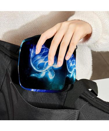 Menstruation Pad Bag with Zipper | Women's Napkin & Tampon Collection Bag | Neon Turtle Art Design - Buy Online on GoSupps.com