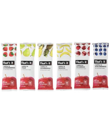 Thats it Super Sampler Pack of 24 (4 AppleBlueberry 4 AppleStrawberry 4 ApplePineapple 4 ApplePear 4 AppleCherry 4 Apple Banana)