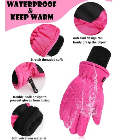Geyoga Kids Ski Gloves - Waterproof Snowboard Gloves for Ages 6-10 | 4 Pairs Winter Gloves - Buy Online on GoSupps.com