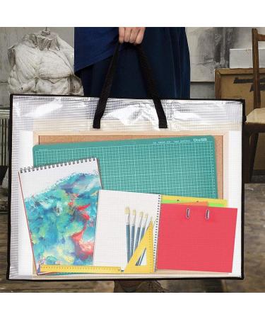 DPEI XUAN Art Portfolio Bag - 19x25 Inch Transparent White Poster Storage Organizer with Zipper and Handle - Ideal for Large Posters, Poster Boards, Paintings - 1 Pack - Buy Online on GoSupps.com