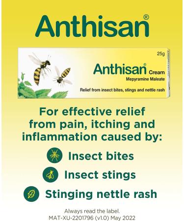 Anthisan Bite & Sting Cream 20g - Relief from Insect Bites, Stings, and Nettle Rash - Buy Online on GoSupps.com