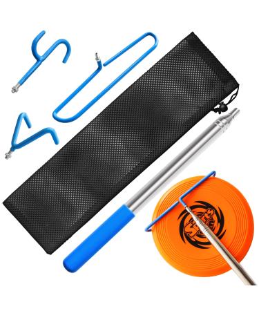 VOOADA 3 in 1 Disc Golf Retriever,Multifunctional Telescopic Disc Golf Grabber Extends to 16ft with Easy-to-Carry Bag, Durable Stainless Steel Disc Golf Equipment with Premium Accessories Style2