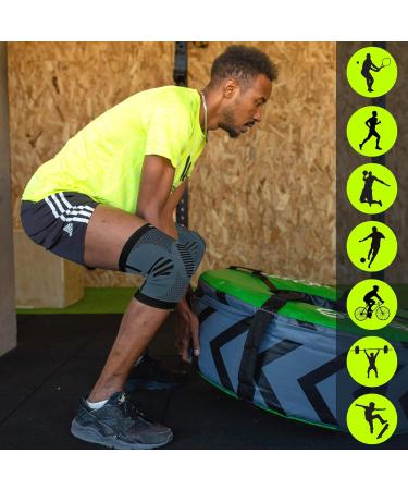 Shop FEEL RECOVERY Knee Supports for Men & Women - Compression Knee Braces for Pain Relief Osteoarthritis & Meniscus - Breathable Non-Slip XL Black - Buy Online on GoSupps.com