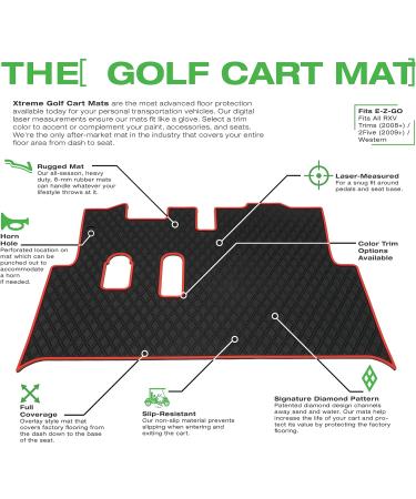 Xtreme Mats EZGO RXV Golf Cart Floor Liner - Full Coverage Mat for EZGO RXV (2008-2022) & 2Five (2009+) - Black/Grey Trim - Buy Online on GoSupps.com