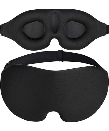 3D Silk Sleep Mask - Light Blocking Eye Mask for Men & Women | Comfortable Foam Adjustable Fit & Eyelash Protector - Premium Quality Sleeptime Solution - Buy Online on GoSupps.com