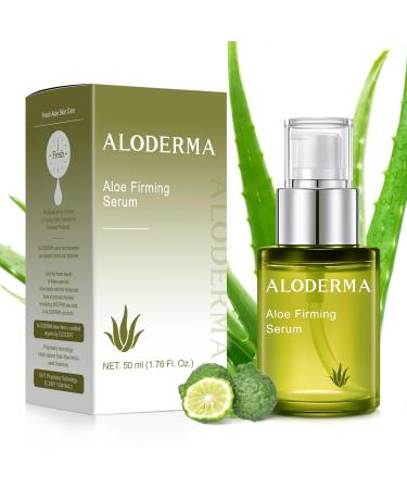 Aloderma Firming Face Serum with 63% Organic Aloe Vera - Age-Defying Face Plumping Serum for Radiant Skin - Tighten Skin Reduce the Appearance of Fine Lines & Wrinkles with Hyaluronic Acid 1.7 Oz