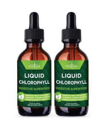 Chlorophyll Liquid Drops - Natural Concentrate  Energy Booster, Digestion and Immune System Supports, Internal Deodorant, Liver Function - 240 Servings -60 Days 2 Fl Oz (Pack of 2)