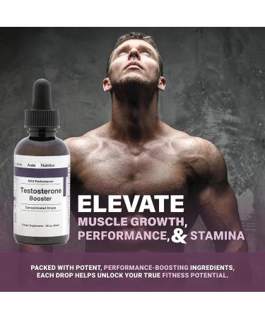 Testosterone Booster Supplement for Men & Women - Enhance Muscle Recovery & Energy with Tribulus Terrestris & Tongkat Ali - 2oz Liquid Bottle - Buy Online on GoSupps.com