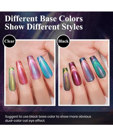 MIZHSE 9D Cat Eye Gel Nail Polish Set - 6 Colors with 2 Magnetic Sticks | Chameleon Galaxy Effect | Soak Off Nail Art Gift for Ladies - Buy Online on GoSupps.com