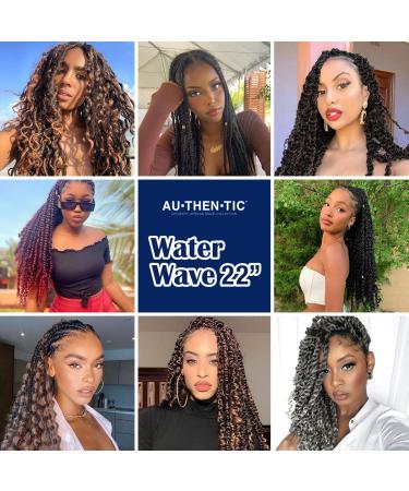 22 Inch Authentic Passion Twist Water Wave Crochet Braids for Bohemian Goddess locs - Pack of 6, 1B-Off Black - Buy Online on GoSupps.com