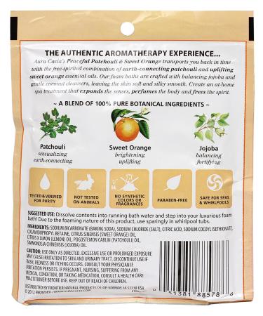 Aura Cacia Peaceful Patchouli & Sweet Orange Aromatherapy Foam Bath - 2.5 oz Packet (Pack of 3) - Buy Online on GoSupps.com