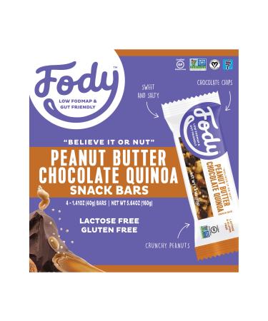 Fody Food Company, Bar Peanut Butter Chocolate Quinoa 4 Count, 5.64 Ounce