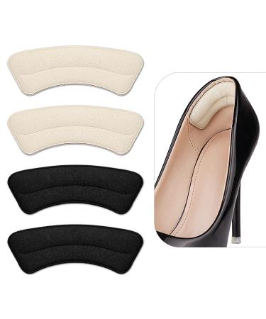 Heel Grips Liner, Comfortable Suede Heel Insert to Fit The Shoe, Prevent The Heel from Slipping Off Due to Oversized Shoes, 4 Pairs Heel Protector Pads